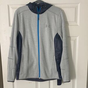 Under Armour Heather Gray Jacket with Blue Trim